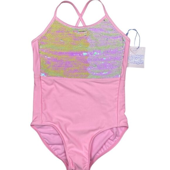 More than Magic Flip Sequin Pink Swimsuit L 10/12 - Picture 6 of 7
